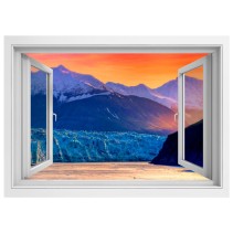 Vinilos efecto ventanas 3d atardecer en alaska