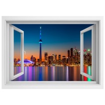Vinilos efecto ventanas 3d canadá colores atardecer