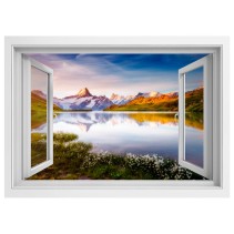 Vinilos ventana 3d lago bachalpsee alpes suizos
