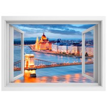 Vinilos ventana 3d budapest puente de las cadenas