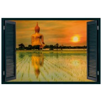Vinilos de ventanas efecto 3d gran buda tailandia
