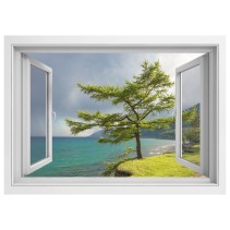 Vinilos efecto ventana 3d rusia siberia lago baikal