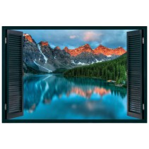 Vinilos efecto 3d ventanas lago moraine canadá