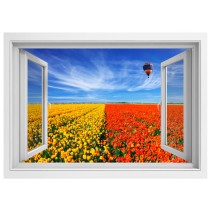 Vinilos ventana árbol flor de cerezo 3d