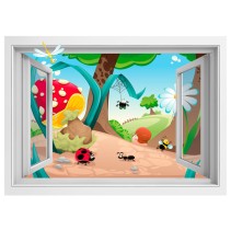 Vinilos efecto ventana 3d bosque infantil