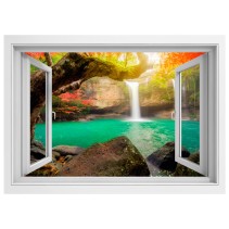 Vinilos efec to ventana 3d cascadas heo suwat
