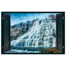 Vinilo efecto ventana cascadas naturaleza