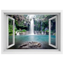 Vinilos ventana 3d cascadas isla reunión