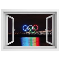 Vinilos ventana 3d aros olímpicos vancouver canadá