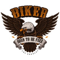Vinilos biker águila born to be free chopper