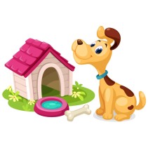 Vinilos infantiles perro y su casita