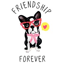 Vinilos decorativos perro con frase amistad