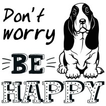 Vinilo decorativo frase inglés don't worry be happy