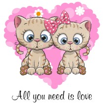 Vinilos gatos all you need is love