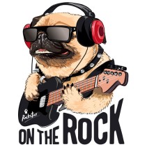 Vinilos decorativos perro rockero