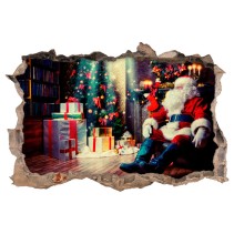 Vinilos 3d imagen santa claus navidad