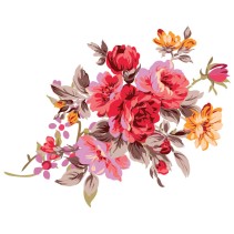 Vinilos decorativos dibujo flores clásicas paredes