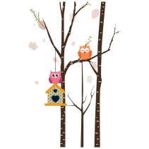 Vinilos naturaleza árbol y búhos infantiles