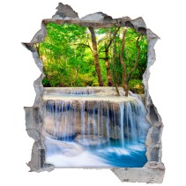 Vinilos agujeros 3d cascadas en el bosque