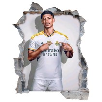 Vinilo decorativo agujero 3d jugador jude bellingham