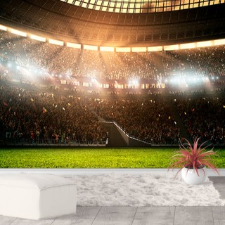 Fotomural o papel pintado estadio futbol tunel luces