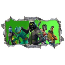 Vinilo agujero 3d pared videojuego fortnite