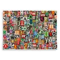 Alfombra collage de letras (medidas 70 x 50 cm)