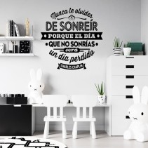 Vinilos frase motivación sonreír charles chaplin