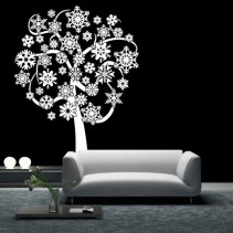 Vinilo decorativo árbol de copos de nieve