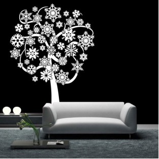 Vinilo decorativo árbol de copos de nieve