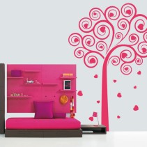 Vinilos decorativos árbol con corazones de amor