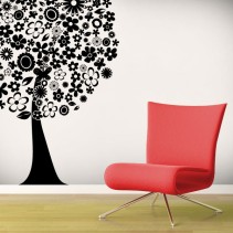 Vinilo decorativo árbol formado por flores
