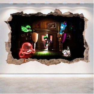 Vinilo agujero 3d videojuego luigi's mansion dark moon Vinilo agujero 3d videojuego luigi's mansion dark moon