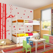 Vinilo decorativo pajaritos árbol