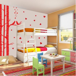 Vinilo decorativo pajaritos árbol