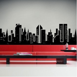 Vinilo decorativo de ciudad en la noche Vinilo decorativo de ciudad en la noche