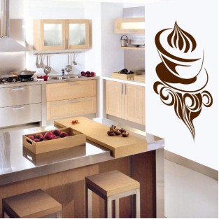 Vinilo decorativo café silueta capuccino Vinilo decorativo café silueta capuccino