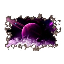 Vinilo espacio 3d saturno