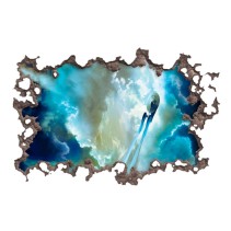 Vinilo decorativo agujero 3d star trek