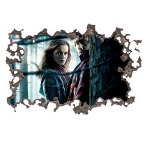 Vinilo agujero 3d harry potter hermione y ron