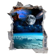 Vinilos agujero 3d espacio y planetas
