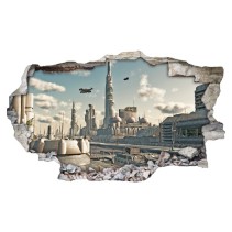 Vinilos agujero 3d ciencia ficción ciudad scifi