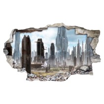 Vinilos agujero 3d ciudad del futuro scifi