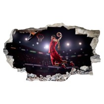 Vinilos agujero 3d jugador baloncesto