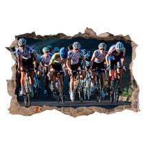 Vinilos agujero 3d deportistas ciclismo