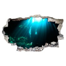 Vinilos agujero 3d buceo cuevas submarinas