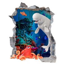 Vinilos disney 3d agujero pared buscando a dory