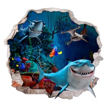 Vinilo agujero 3d disney tiburones buscando a nemo