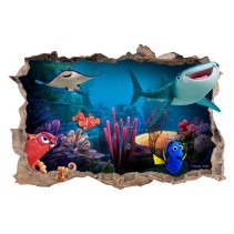Vinilos decorativos disney buscando a dory agujero 3d
