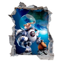 Vinilos decorativos agujero 3d ice age 5 scrat